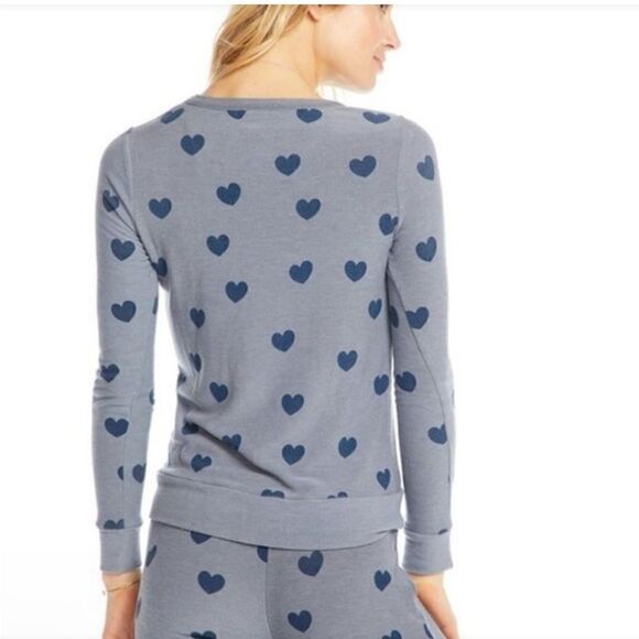 Chaser Blue Heart Long Sleeve Plush Tee/Top/Sweatshirt. Small. New NWT! So Soft! - Picture 4 of 8